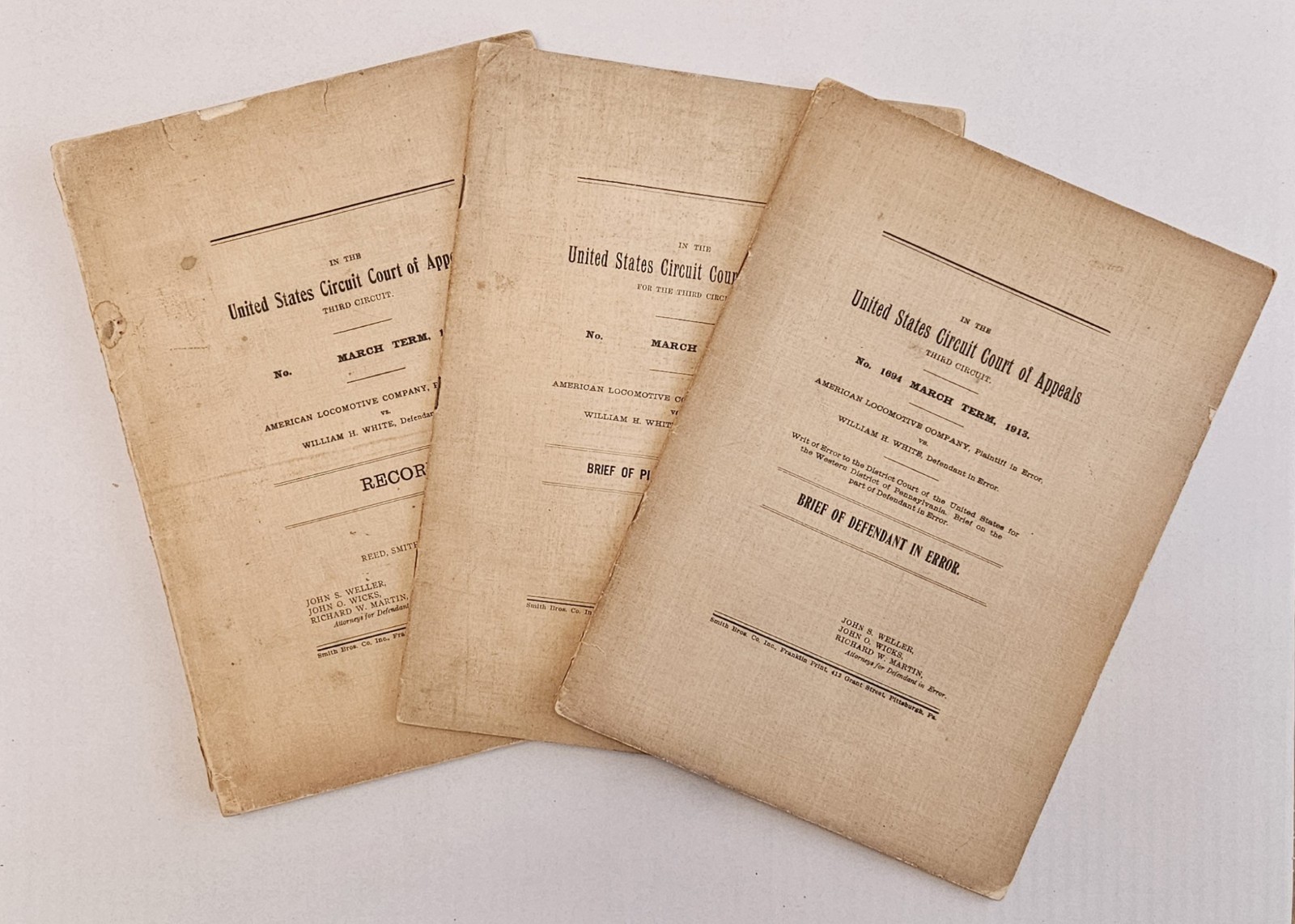 1912-13 American Locomotive Co v White ALCO Railroad Accident Court Archive