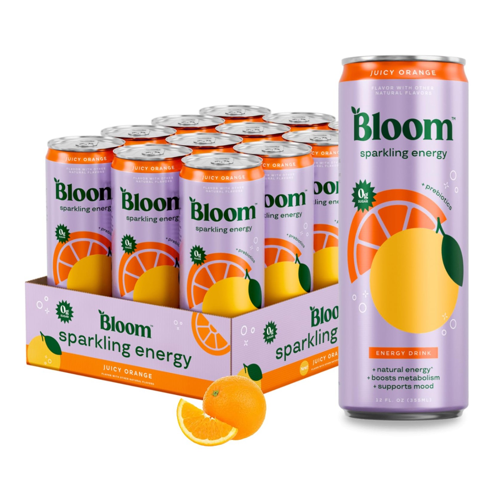 Bloom Nutrition Zero Sugar Energy Drink, Orange, 12oz 12 Fl Oz (Pack of 12) Bloom Nutrition Zero Sugar Energy Drink, Orange, 12oz 12 Fl Oz (Pack of 12)