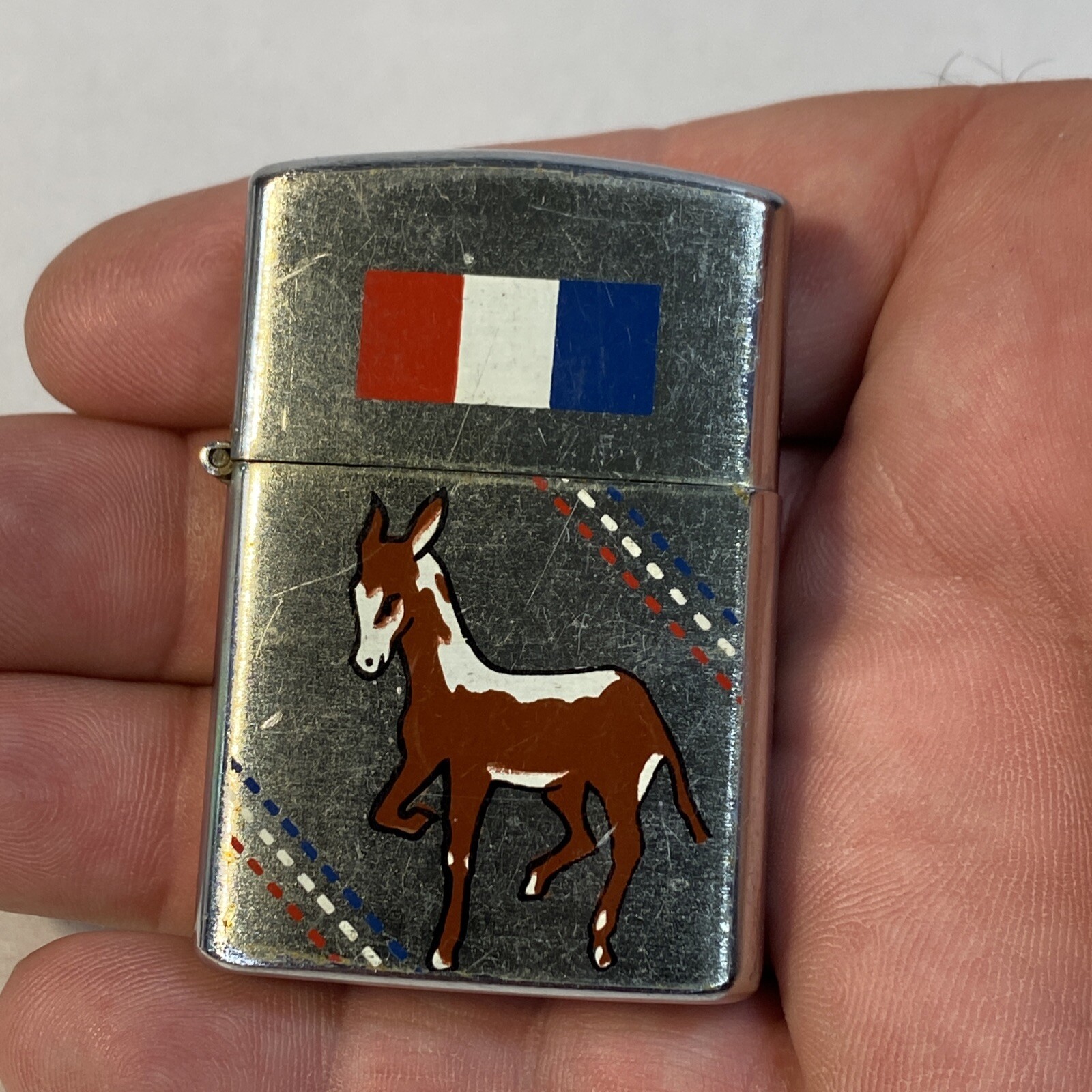 VINTAGE DEMOCRAT FLIP TOP LIGHTER DONKEY
