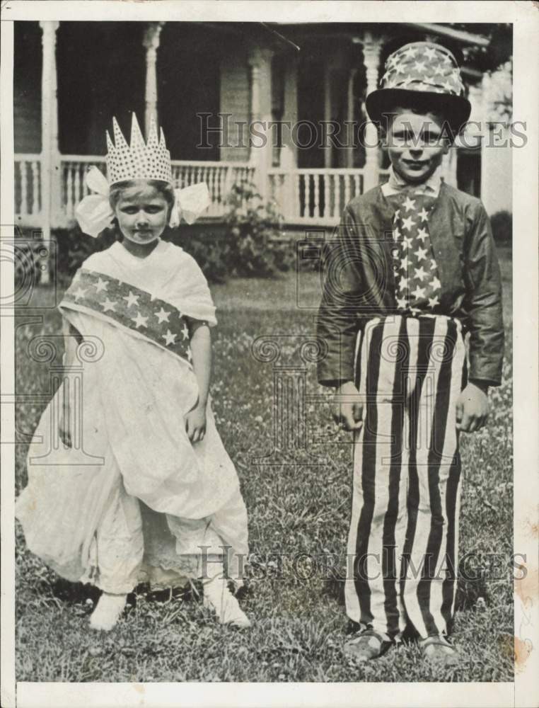 1912 Press Photo Politician Thomas Dewey & Margaret Ellis as Children, Owosso