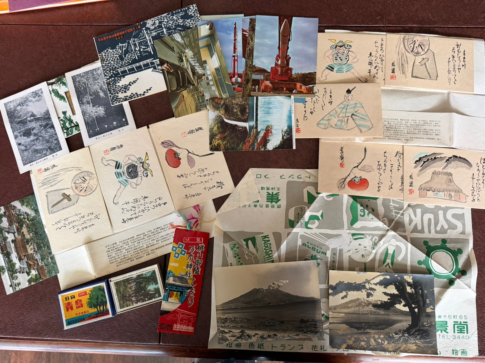 Vintage Japanese Ephemera Lot 1950’s 60’s Kyoto Map Postcards Showa Paper Pack +