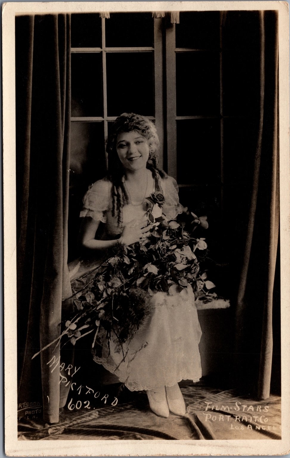 Mary Pickford RPPC Silent Film Star Portrait Artsdale Photo AZO Postcard Mary Pickford RPPC Silent Film Star Portrait Artsdale Photo AZO Postcard
