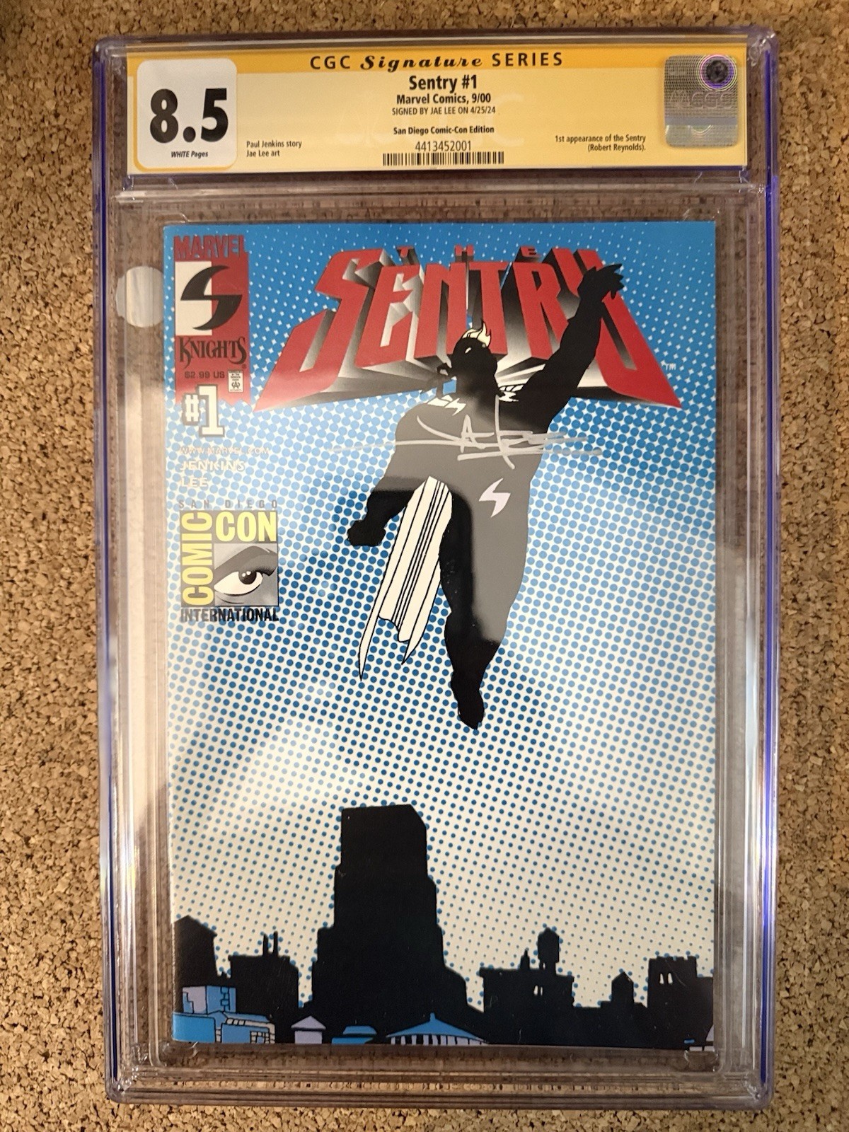 Sentry #1 Comic CGC 8.5 SDCC Variant, First App by Robert Reynolds SS Jae Lee