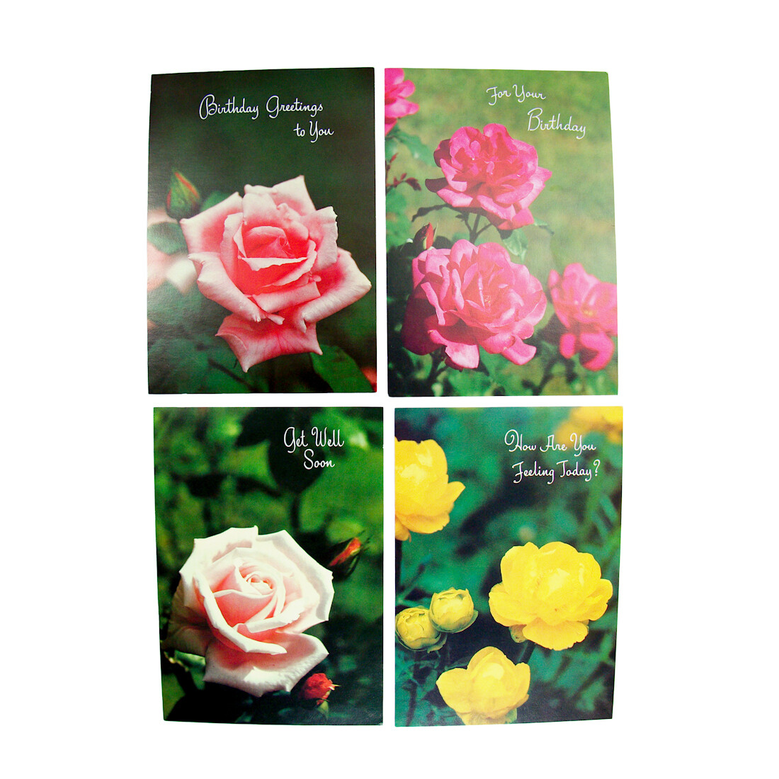 Floral Beauty Originals Vintage Greeting Cards Set Birthday Get Well Soon Roses