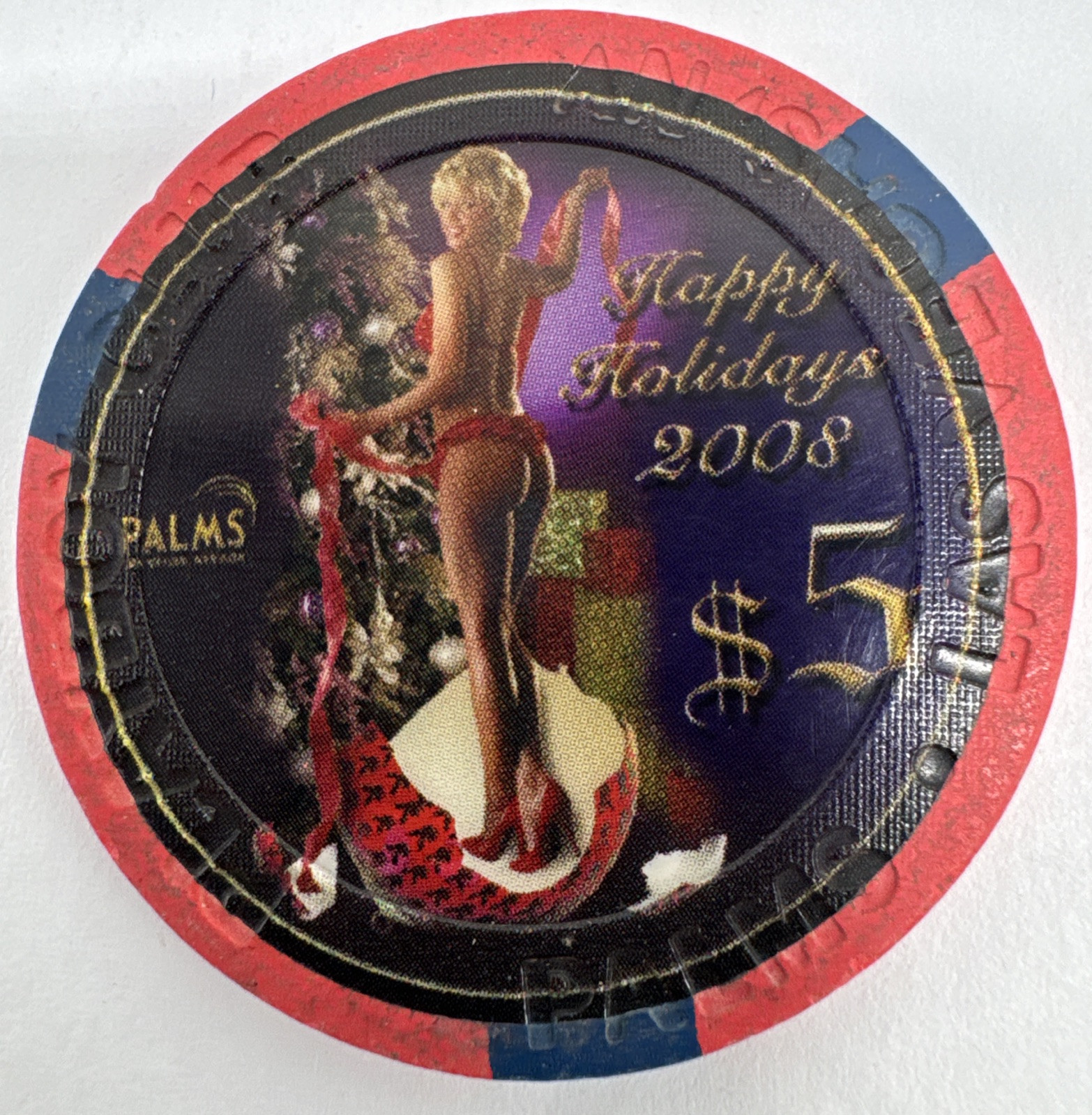 Palms Casino Chip Happy Holidays 2008 LTD 1500 Las Vegas