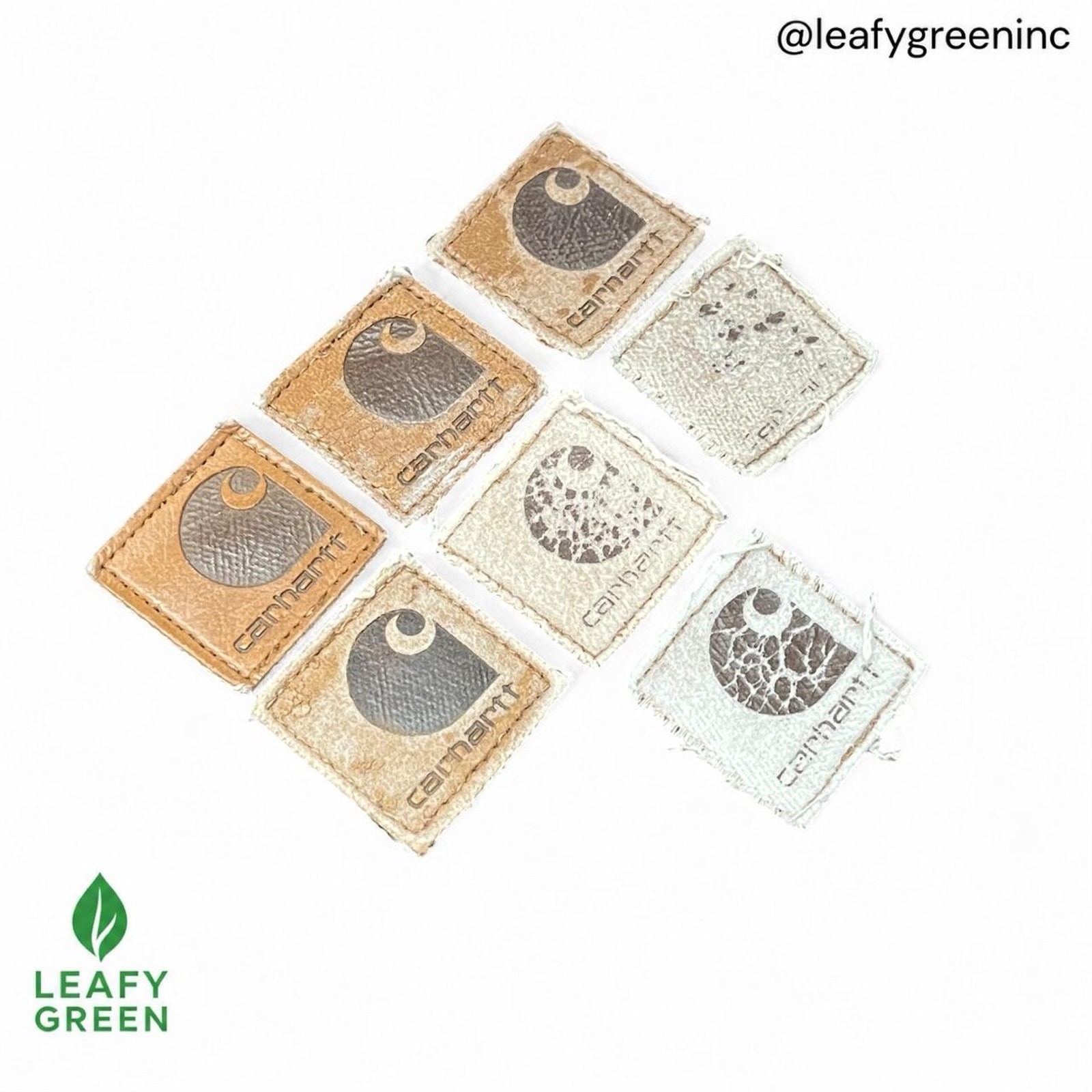Lot of 7 Carhartt OEM Leather Replacement Patches 1.25x1.25 Vintage Repair Bulk