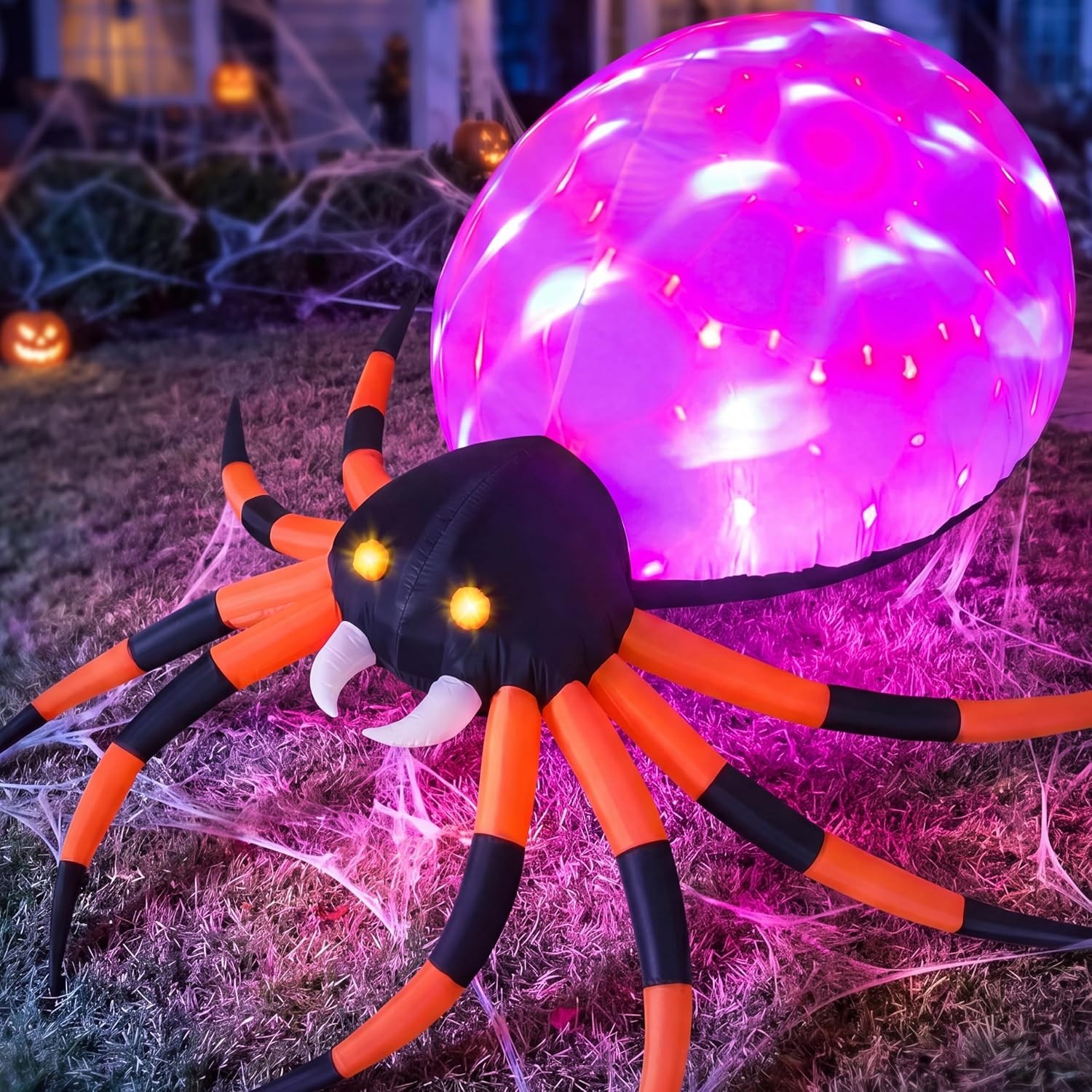 8 FT Halloween Inflatable Giant Spider Outdoor Decorations, Blow up Spider Yard
