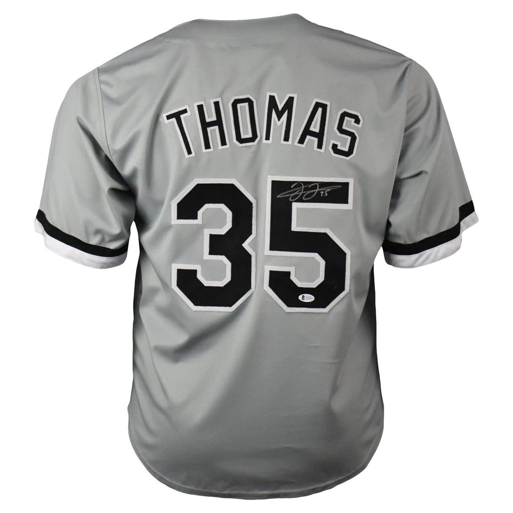 Frank Thomas Autographed Chicago (Grey #35) Custom Jersey - Beckett