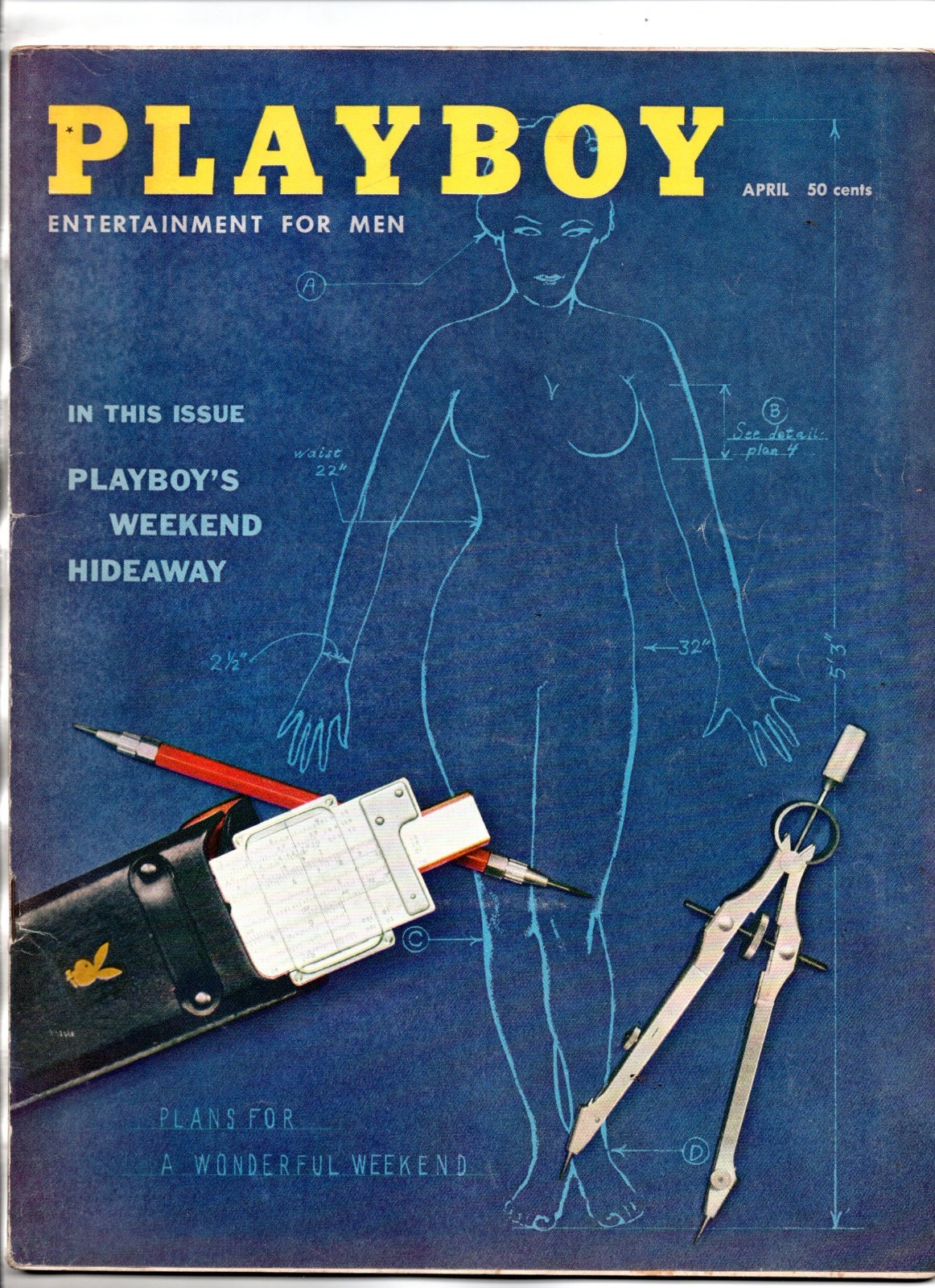 1959 Playboy April Vol 6 NO 4 Playboy\'s Weekend Hideaway Rare Solid Condition 1959 Playboy April Vol 6 NO 4 Playboy\'s Weekend Hideaway Rare Solid Condition