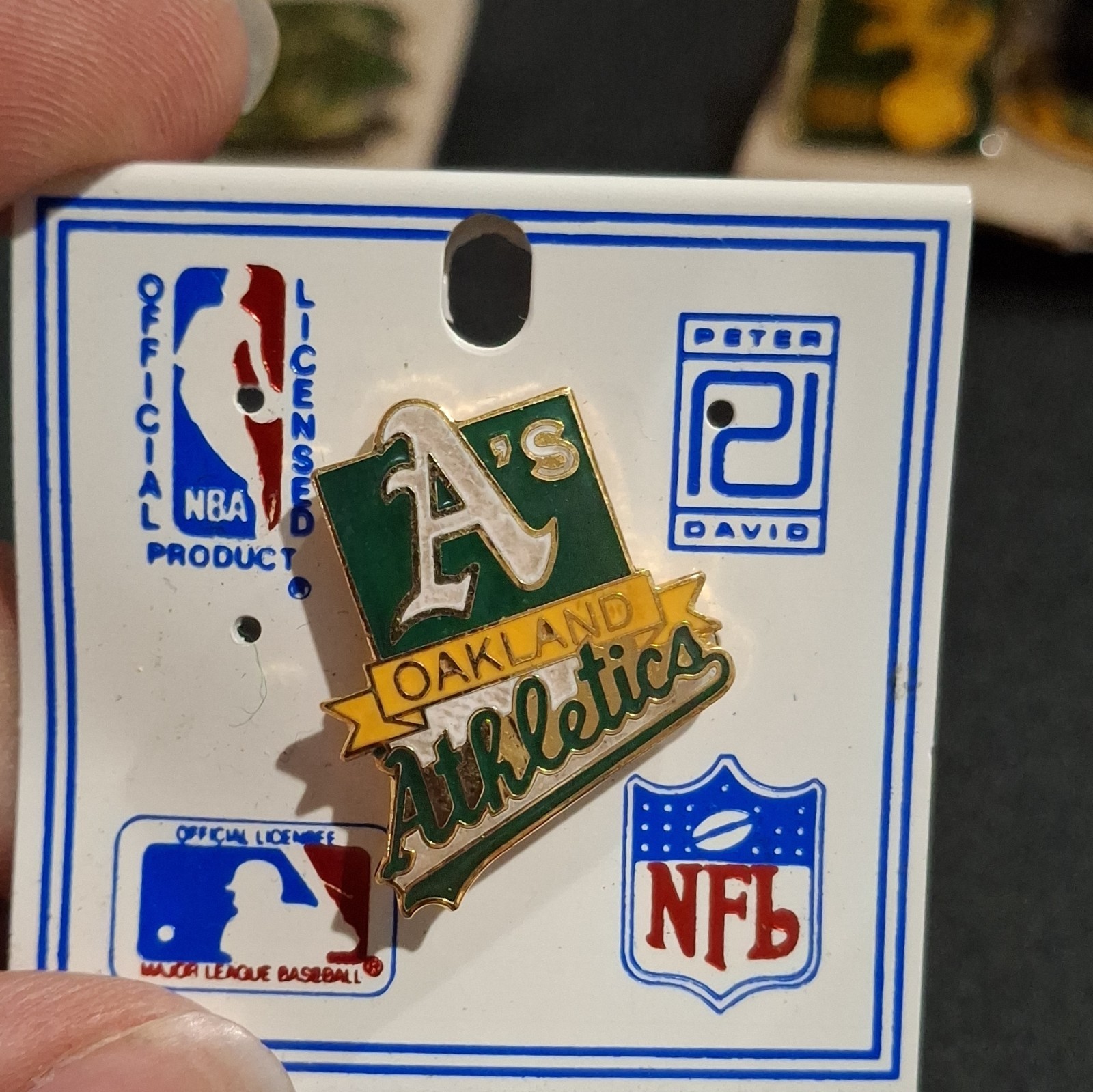 Oakland Athletics A's Licensed MLB Enamel Lapel Pin on Original Card Sport Theme