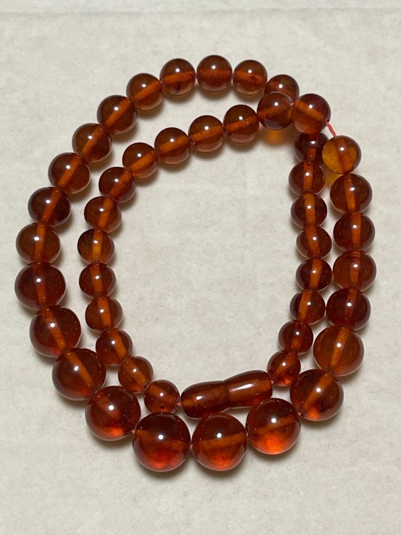 Vintage Amber Necklace 13.9mm, 36.4g, Damaged, for Parts or Repair