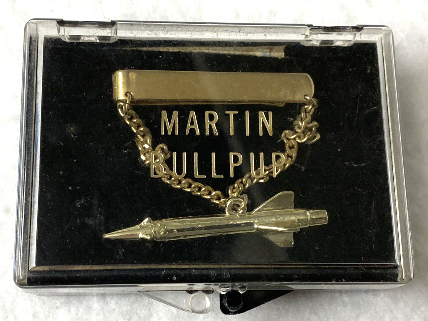 VINTAGE MARTIN BULLPUP MISSILE TIE CLIP,TACK,GOLD PLATE,MANUFACTURER GIFT,NAVY:) VINTAGE MARTIN BULLPUP MISSILE TIE CLIP,TACK,GOLD PLATE,MANUFACTURER GIFT,NAVY:)