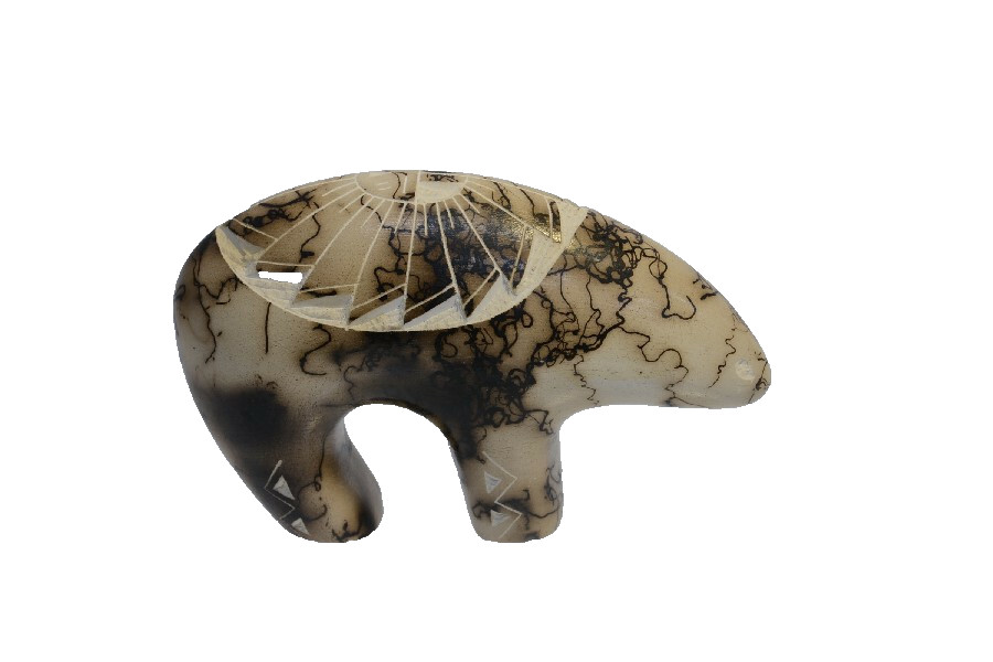 Navajo Pottery Sunface Motif Bear Fetish  3.75\