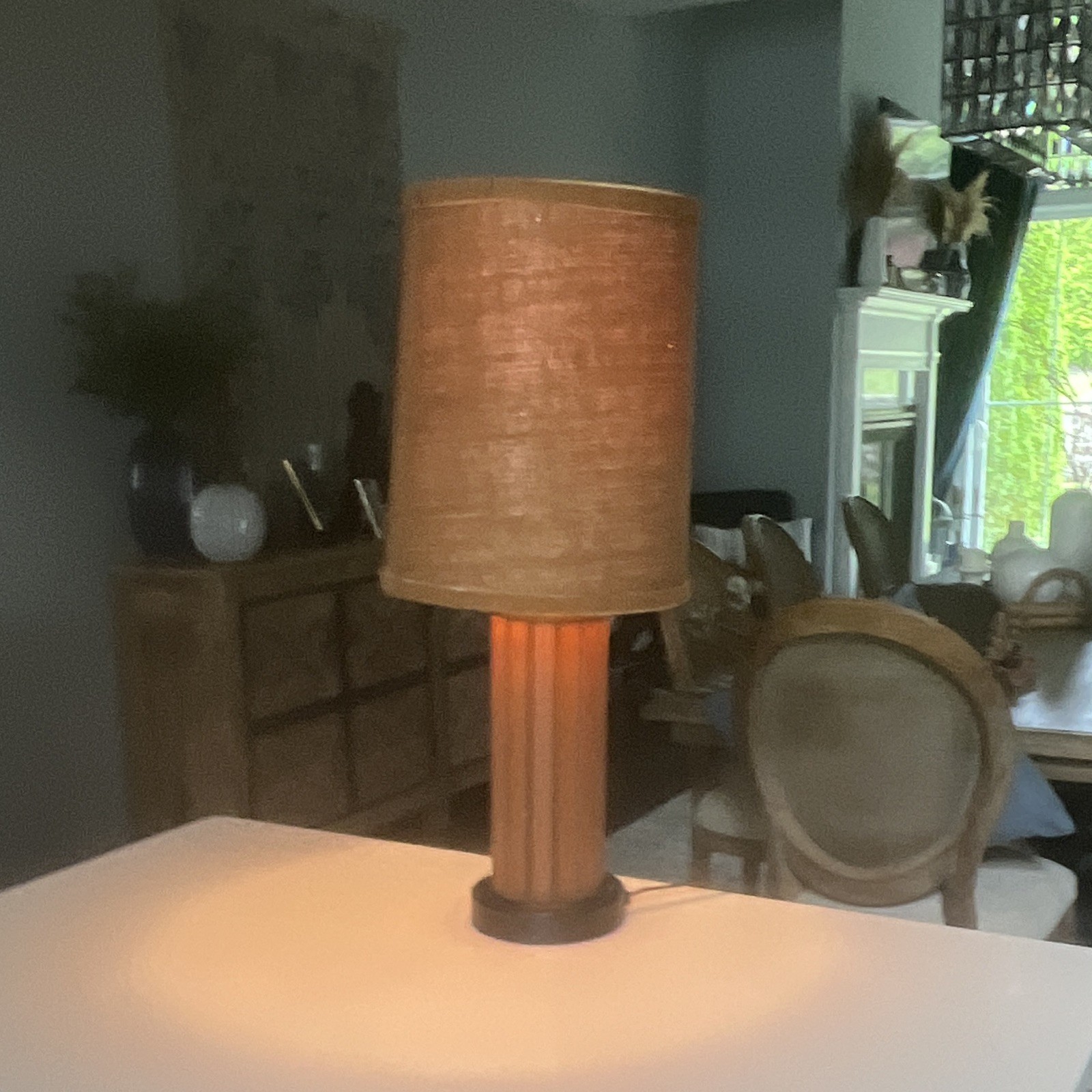 Vintage Mid Century Bruce Industries - Gruvwood Style Lamp- With 22 Inches Tall Vintage Mid Century Bruce Industries - Gruvwood Style Lamp- With 22 Inches Tall