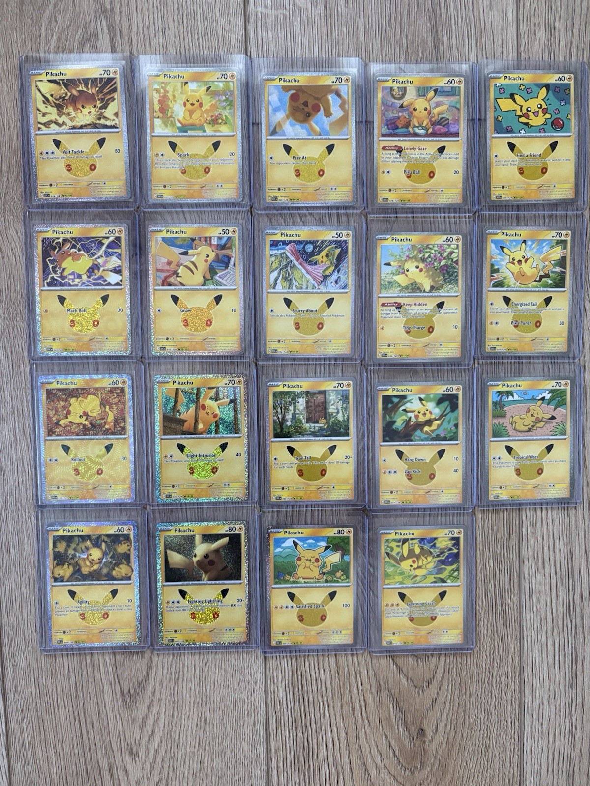 Pokemon 30th Anniversary Pikachu 19 Of 30 Set List Of #Cards See In Description