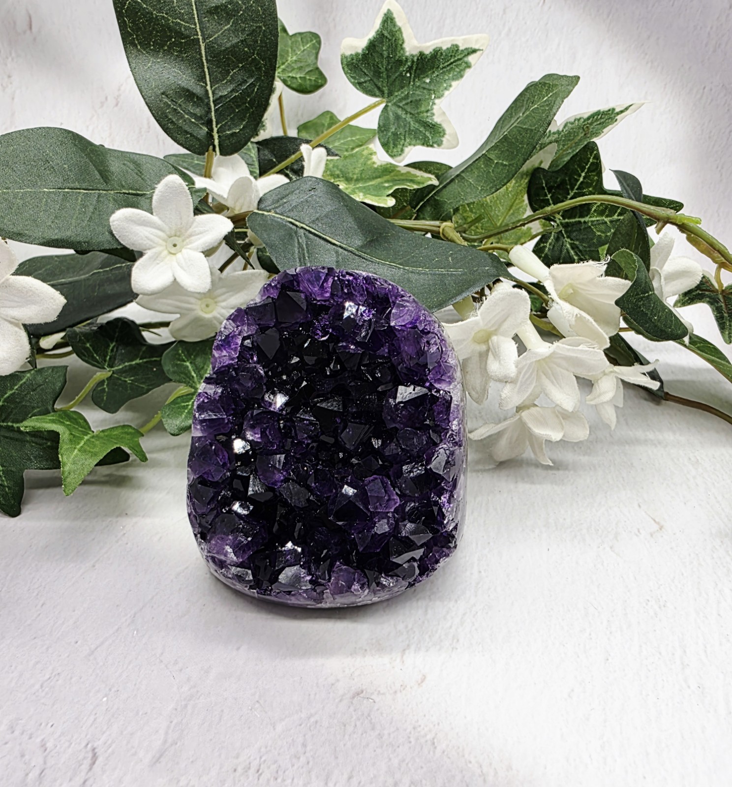 Natural Uruguay Amethyst Dark Purple Crystal Cluster, Grape Jelly Color 