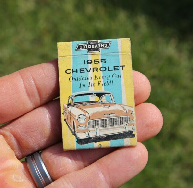 Vintage 1955 Chevrolet Car Auto Advertising Matchbook Van Wert Ohio Dealer Card