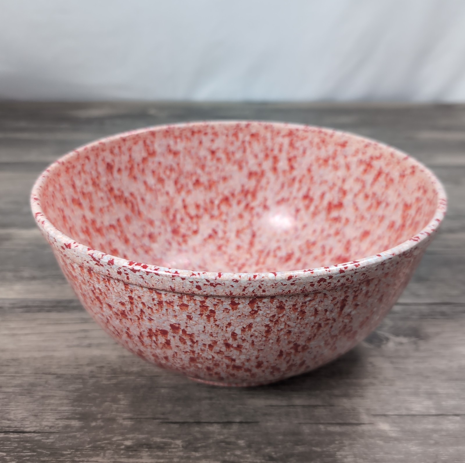 VTG Miramar of California Confetti Splatter Melamine Mixing Bowl No 9 Red White