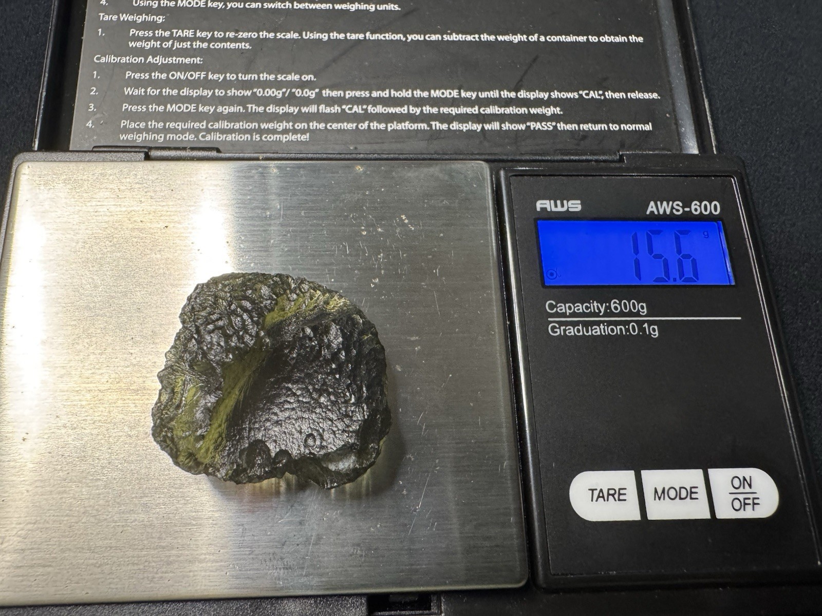 Moldavite Large 15.6gr Besednice Czech