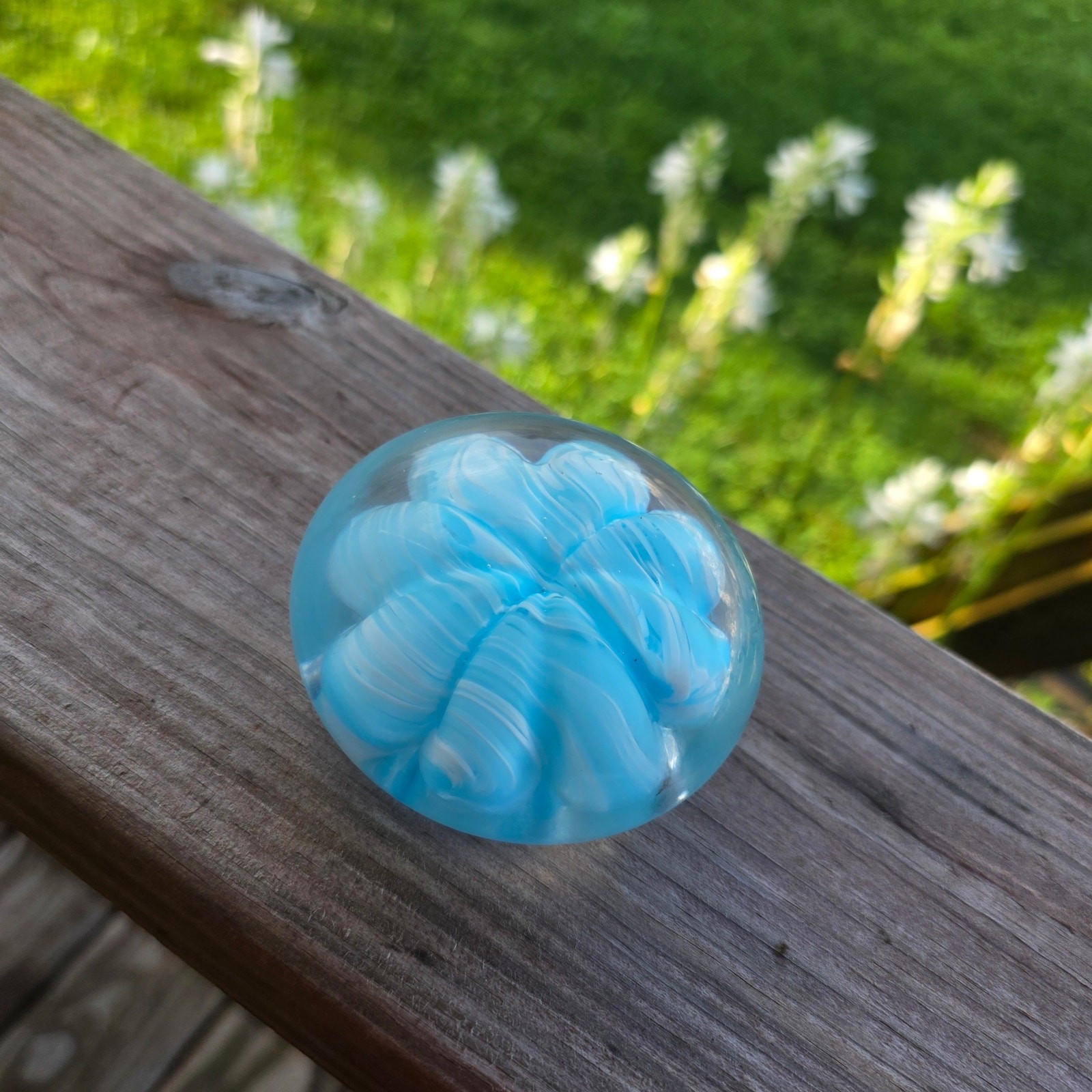 Joe Rice Vintage Blue Swirl Paperweight Joe Rice Vintage Blue Swirl Paperweight