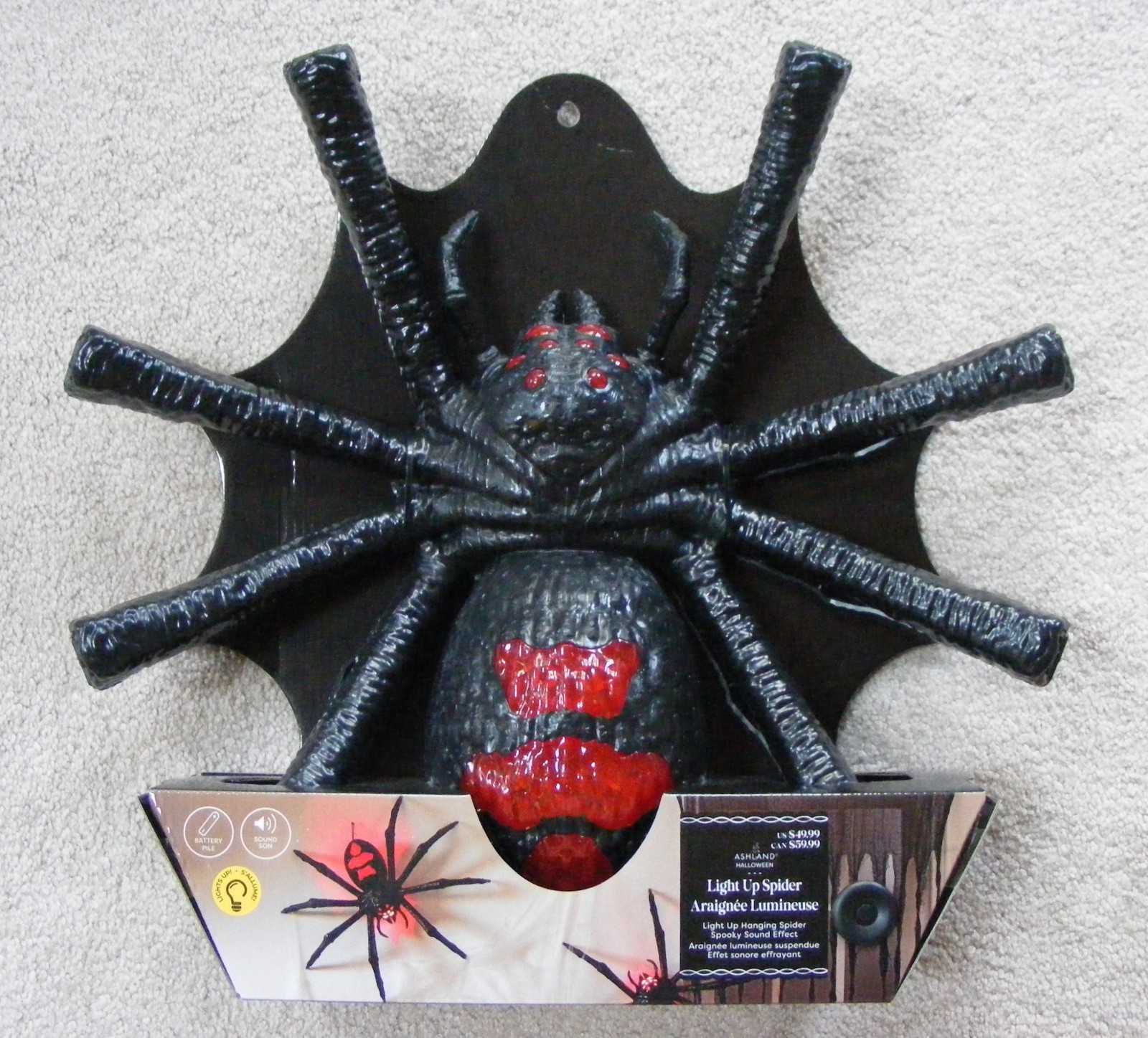 Ashland Halloween Light-Up Spider with Sounds Effects