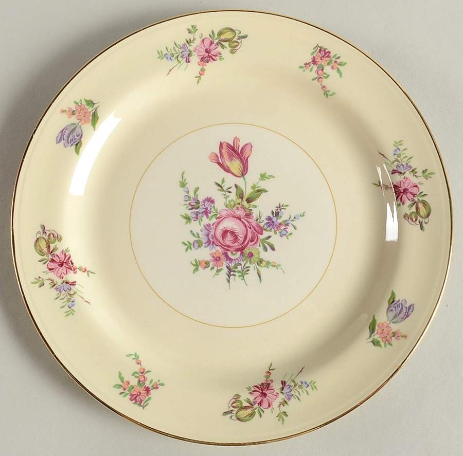 Household Institute Priscilla Cream and White  Dinner Plate 227453