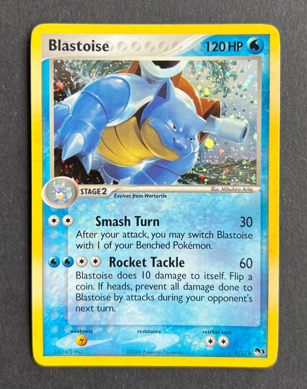 Blastoise 1/17 POP Series 3 HOLO - Mitsuhiro Arita - Rare Pokemon Promo TCG Card