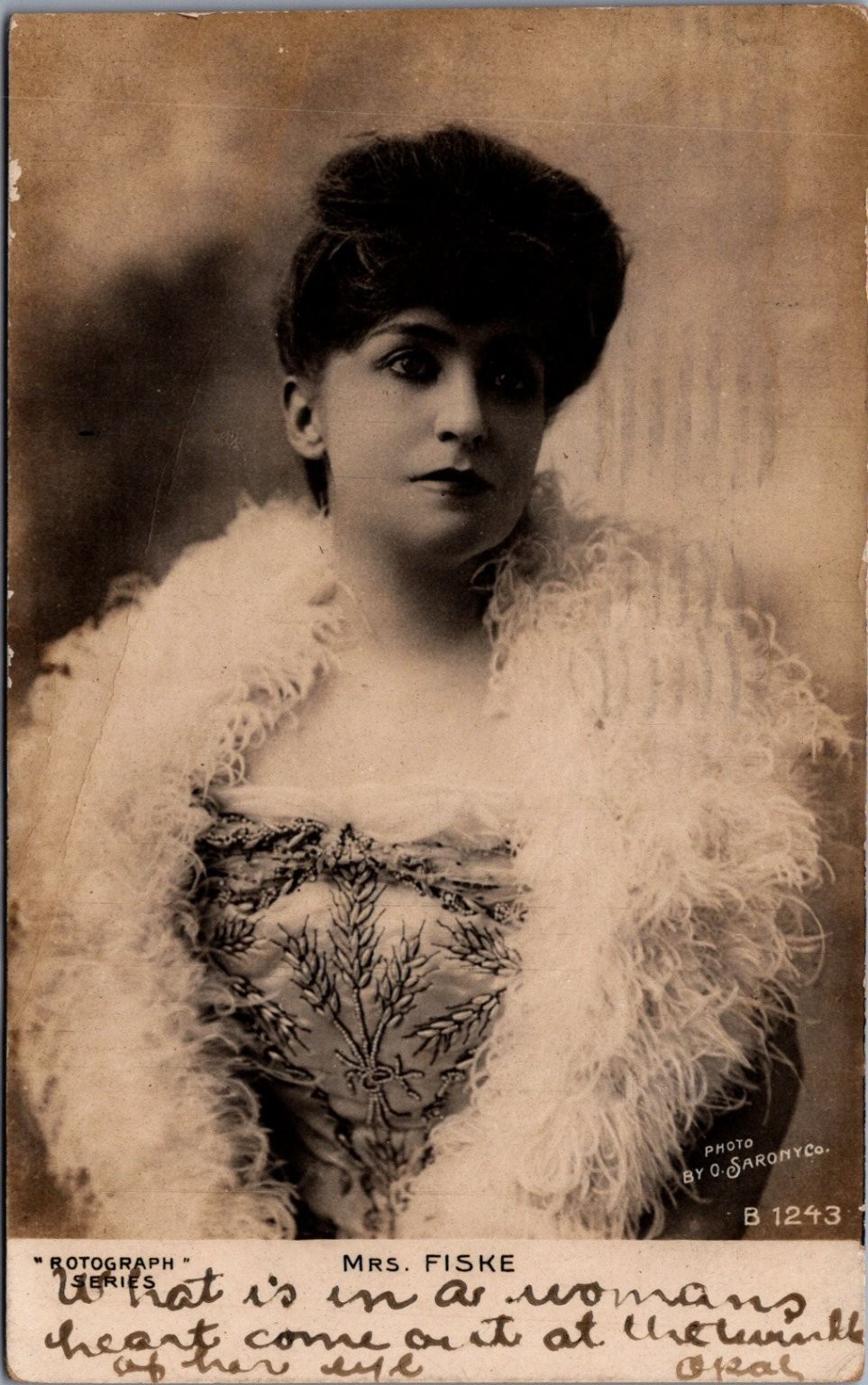MRS. FISKE Rotograph RPPC Postcard - 1907 New Orleans Postmark Actress MRS. FISKE Rotograph RPPC Postcard - 1907 New Orleans Postmark Actress