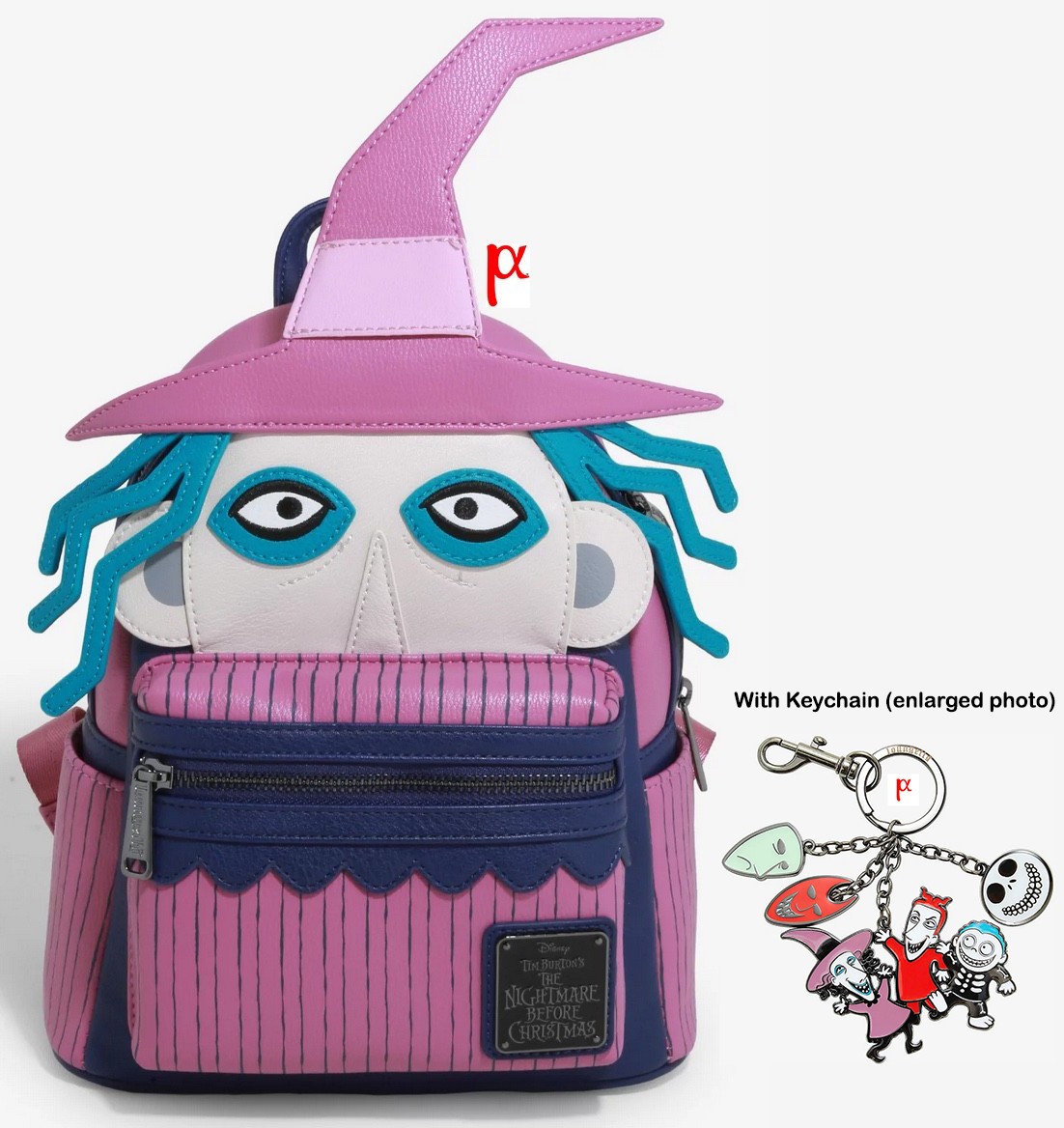 Loungefly Disney Nightmare Before Christmas Shock Cosplay Backpack & Keychain