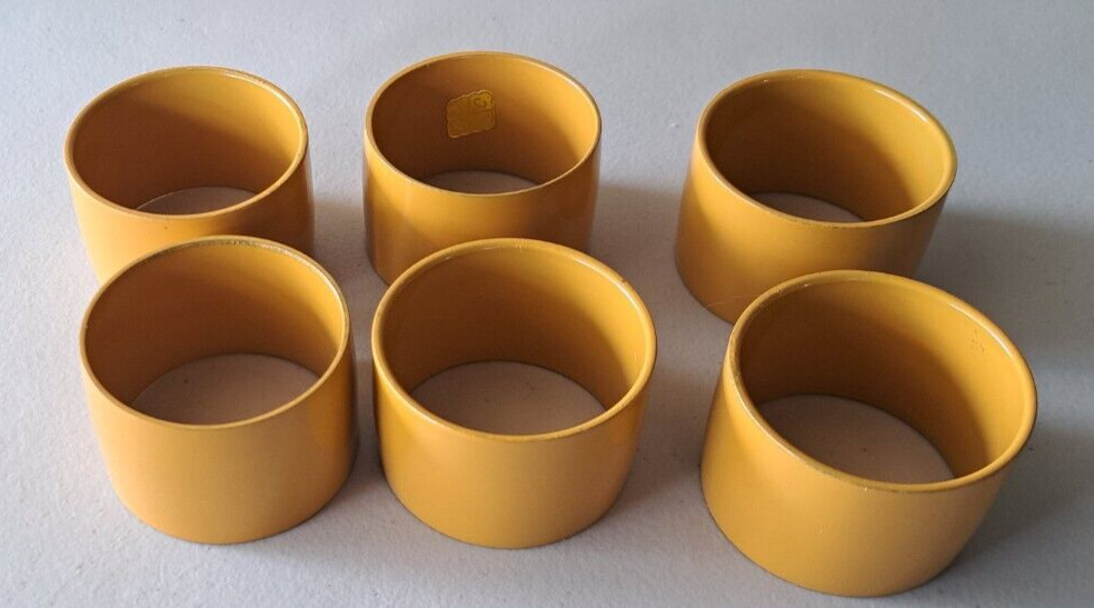 Set of 6 Vintage OMC Japan Napkin Rings Mustard Yellow Table Decor