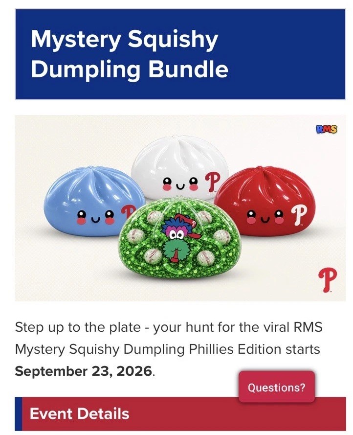 **Sealed** RMS Squishy Dumpling - Philadelphia Phillies