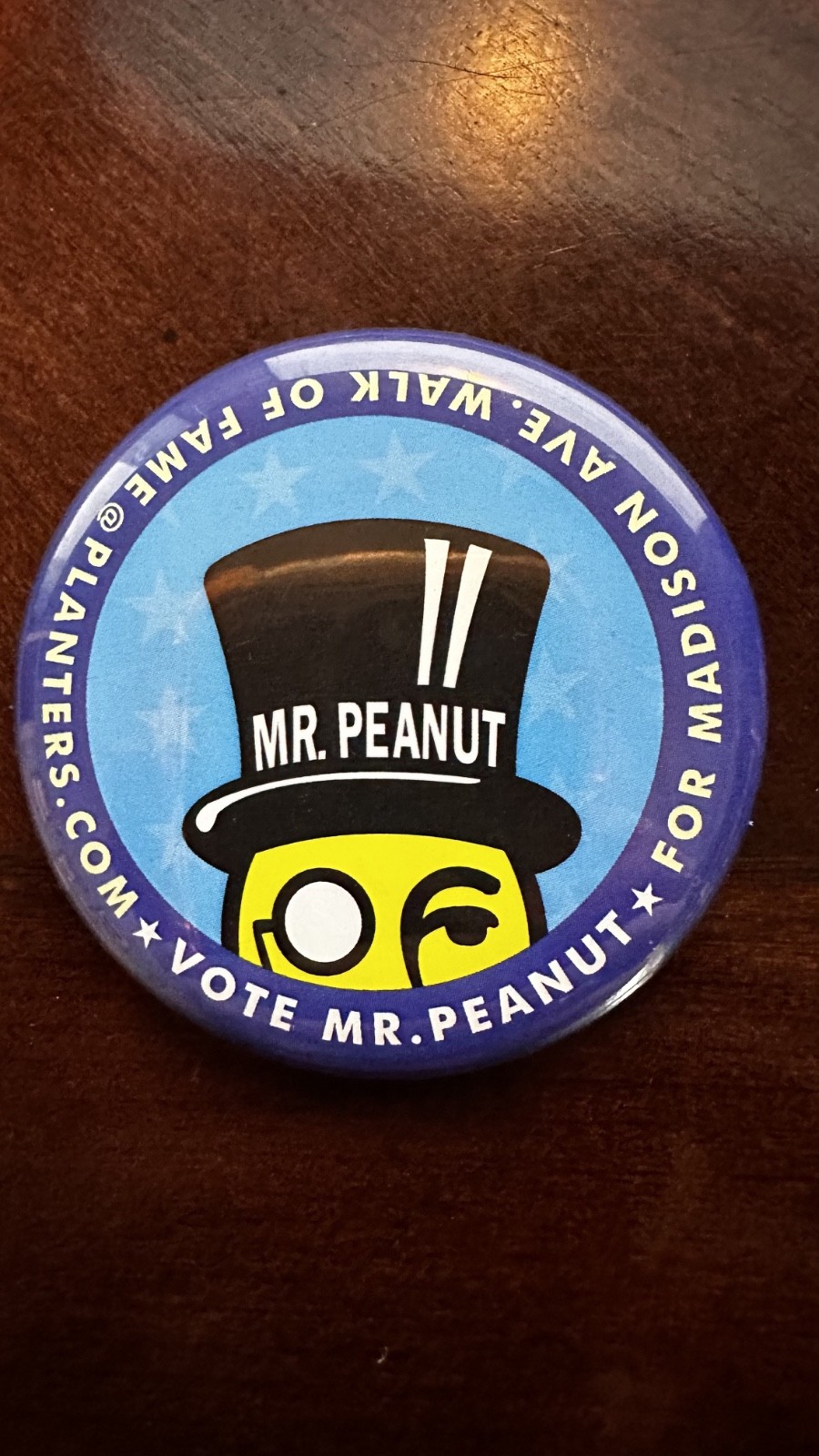 Vote Mr. Peanut - Madison Avenue Walk of Fame Pin - 1990\'s
