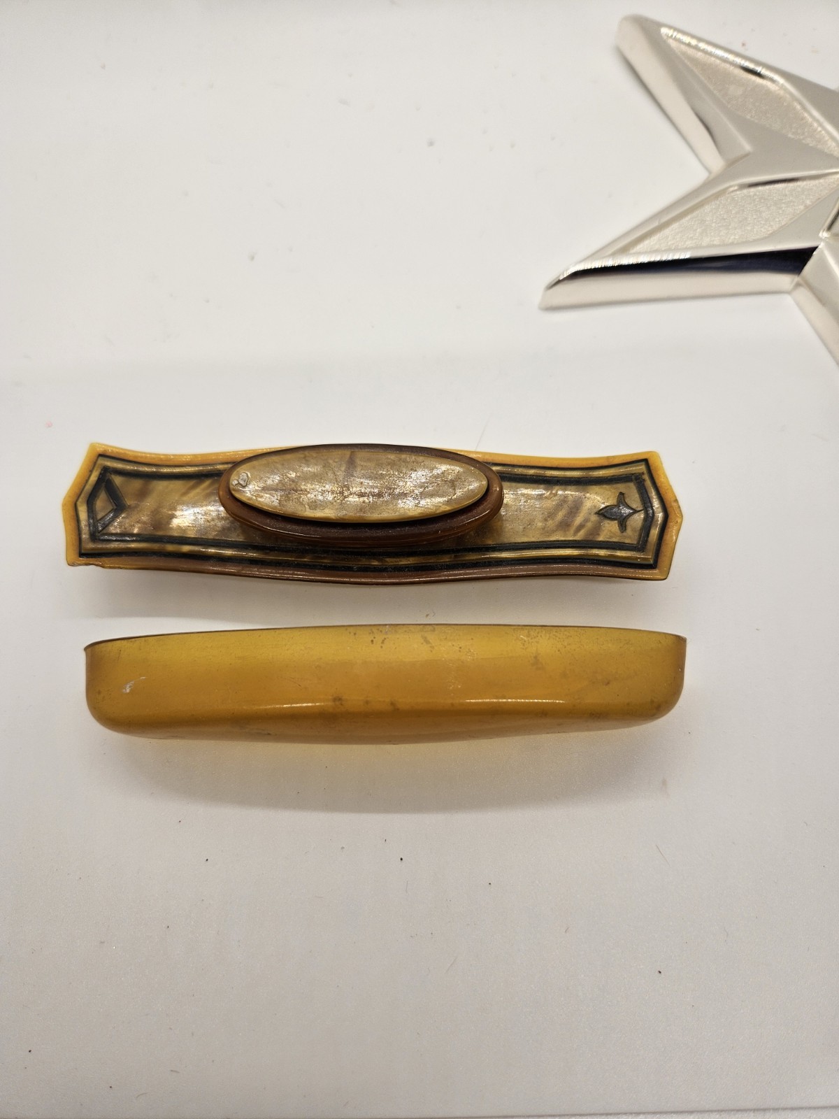 Vintage Nail Buffer  And Case Art Deco Celluloid 5