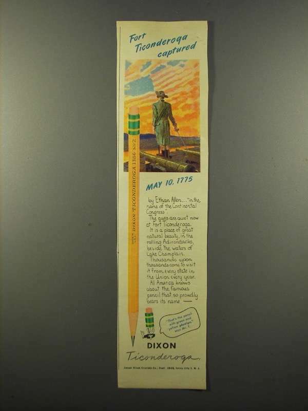 1947 Dixon Ticonderoga Pencil Ad - Captured