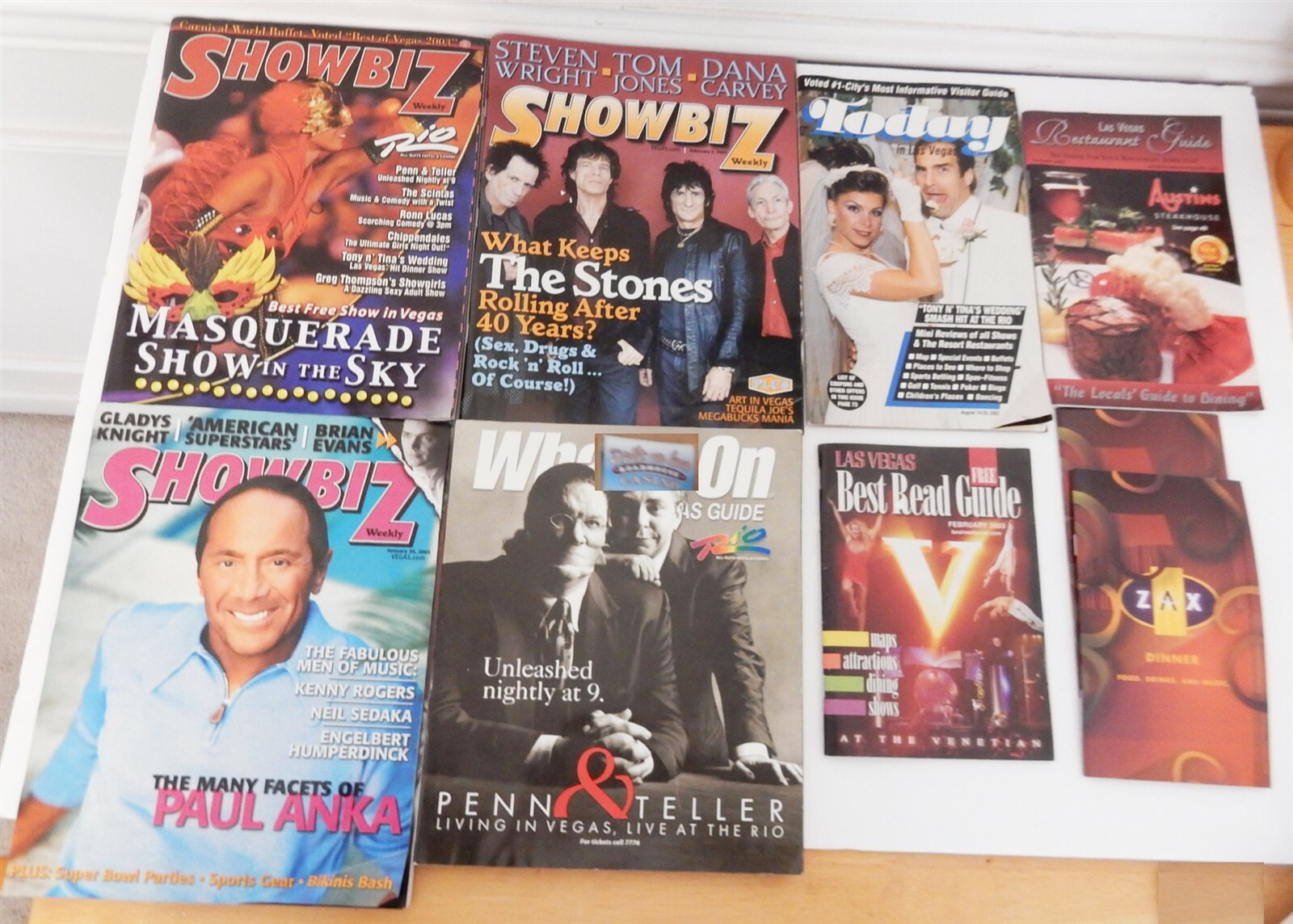 2003 Las Vegas Lot ShowBiz Whats On Magazines & Ephemera