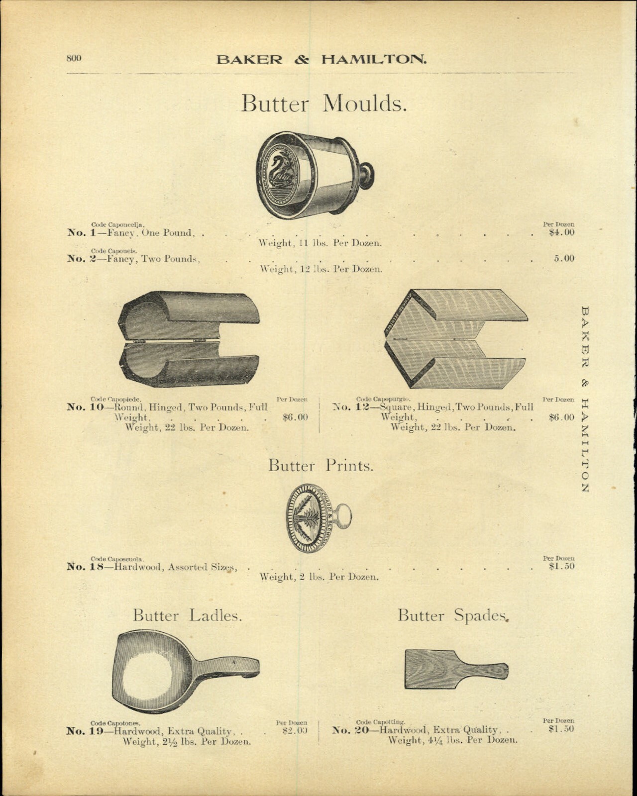 1905 PAPER AD Wood Wooden Butter Mold Moulds Prints Stamp 