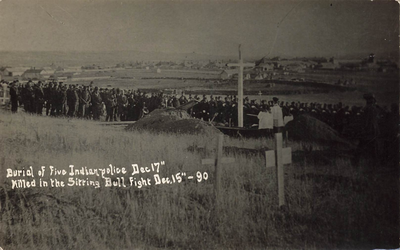 LP26 Standing Rock Indian Reservation SD Burial After Sitting Bull Fight RPPC