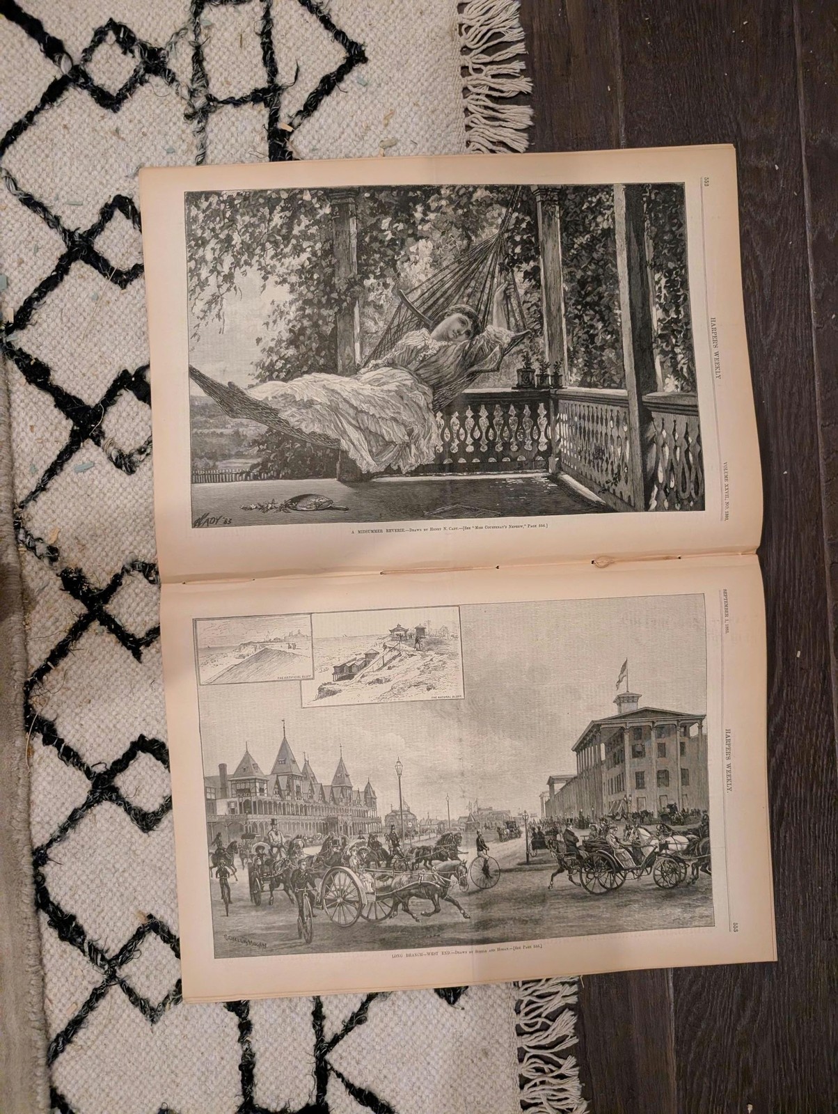 1883 Long Island Eel Fisheries Harpers Weekly Sept 01 Long Branch Monmouth Horse