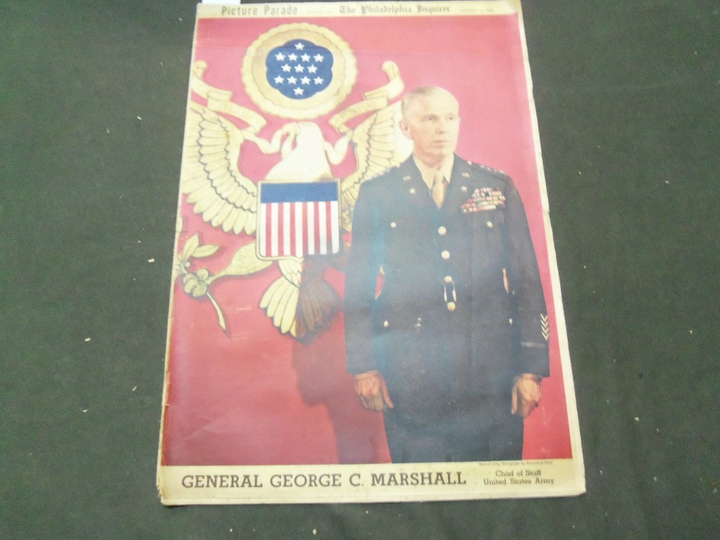 1944 JAN 2 PICTURE PARADE NEWSPAPER MAGAZINE SECTION GEORGE MARSHALL- II 4095 1944 JAN 2 PICTURE PARADE NEWSPAPER MAGAZINE SECTION GEORGE MARSHALL- II 4095