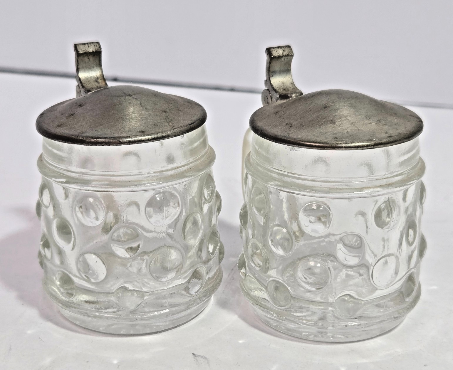 German Stein 2 Mini BMF Originals  Schnapskrugeri Authentic Bubble Glass Steins