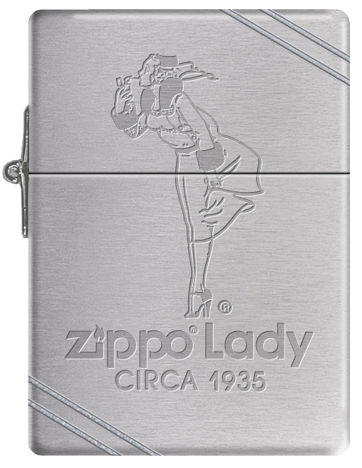 Zippo Windy Girl Lady Circa 1935 Replica Lighter w/ Slashes Windproof RARE