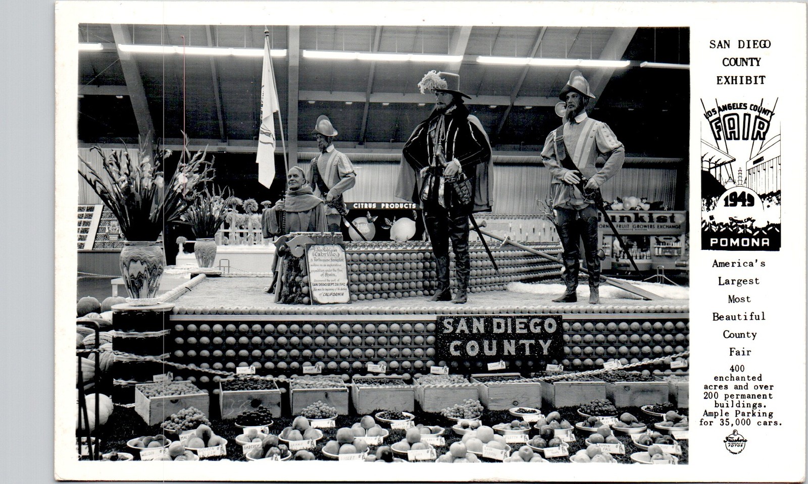SAN DIEGO COUNTY EXHIBIT 1949 postcard pomona fair real photo rppc farm frasher