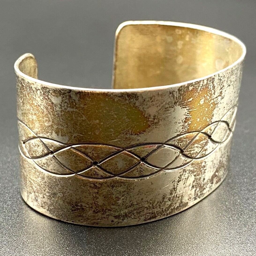 Vintage Glenn Paquin Native Laguna Zuni Sterling Silver Cuff Bracelet 6-5/8\