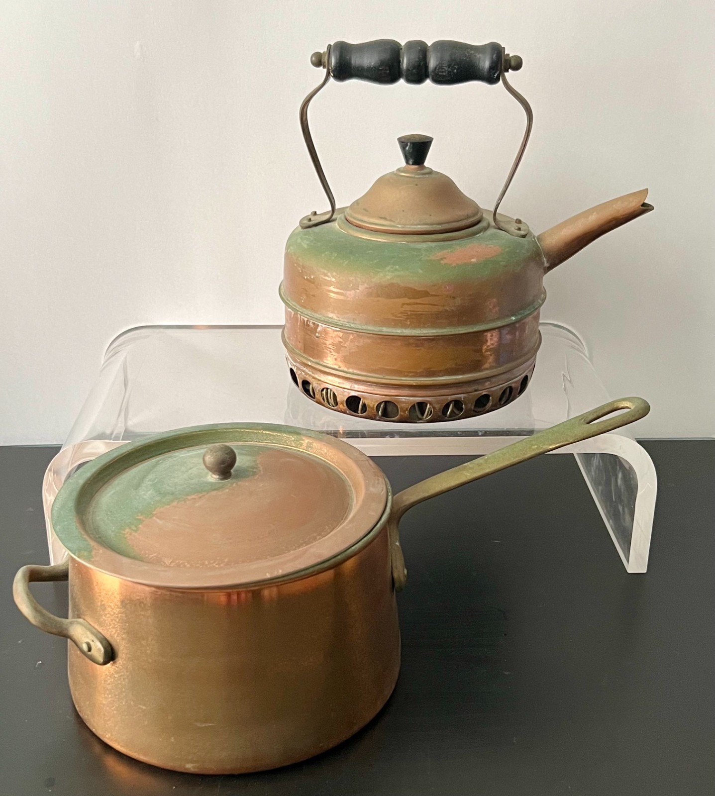 Lot 2 Vintage Simplex Solid Copper Tea Kettle ~ England ~ Gas Stove + Pot w/Lid Lot 2 Vintage Simplex Solid Copper Tea Kettle ~ England ~ Gas Stove + Pot w/Lid