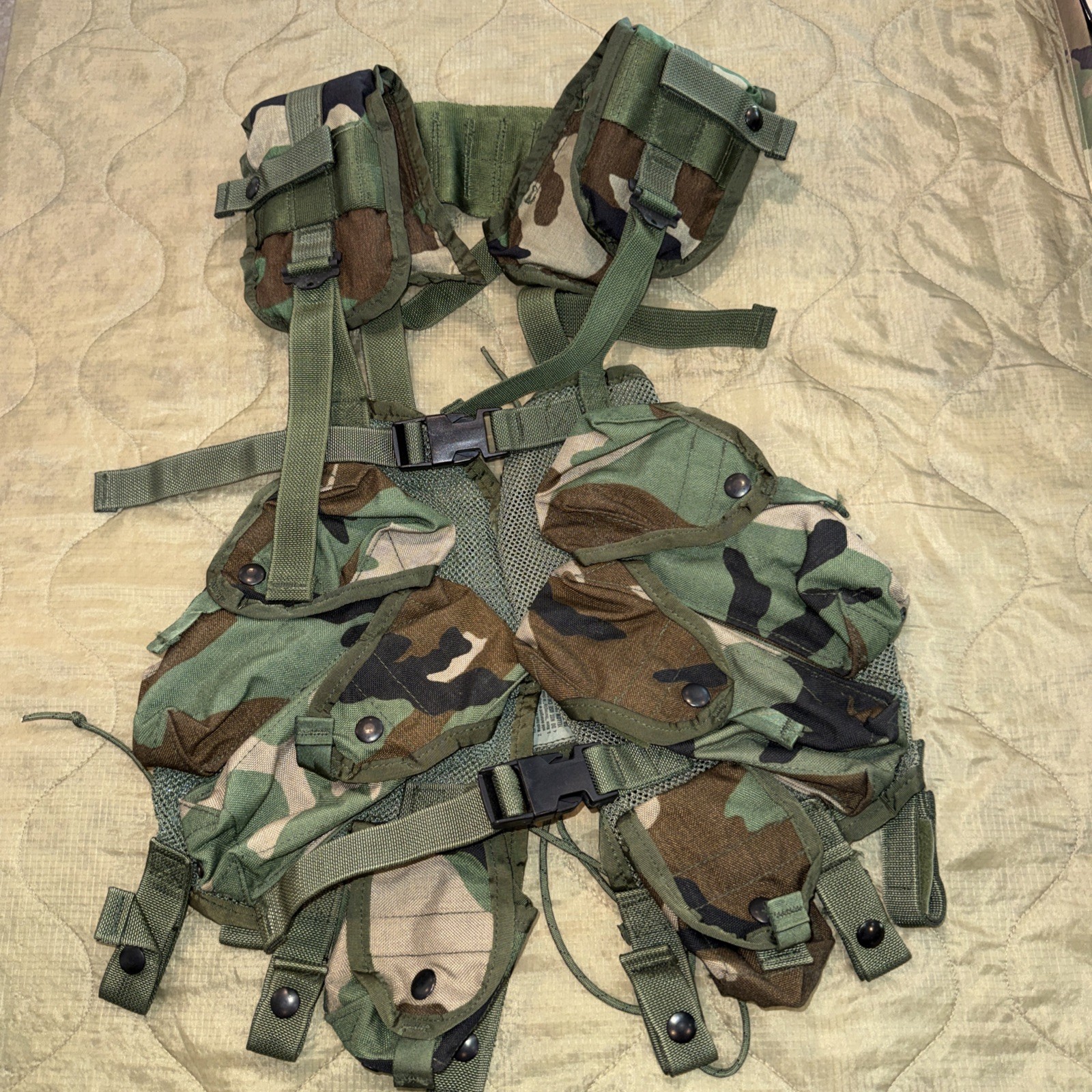 USGI Enhanced Tactical Load Bearing Vest Woodland Camo New Unworn