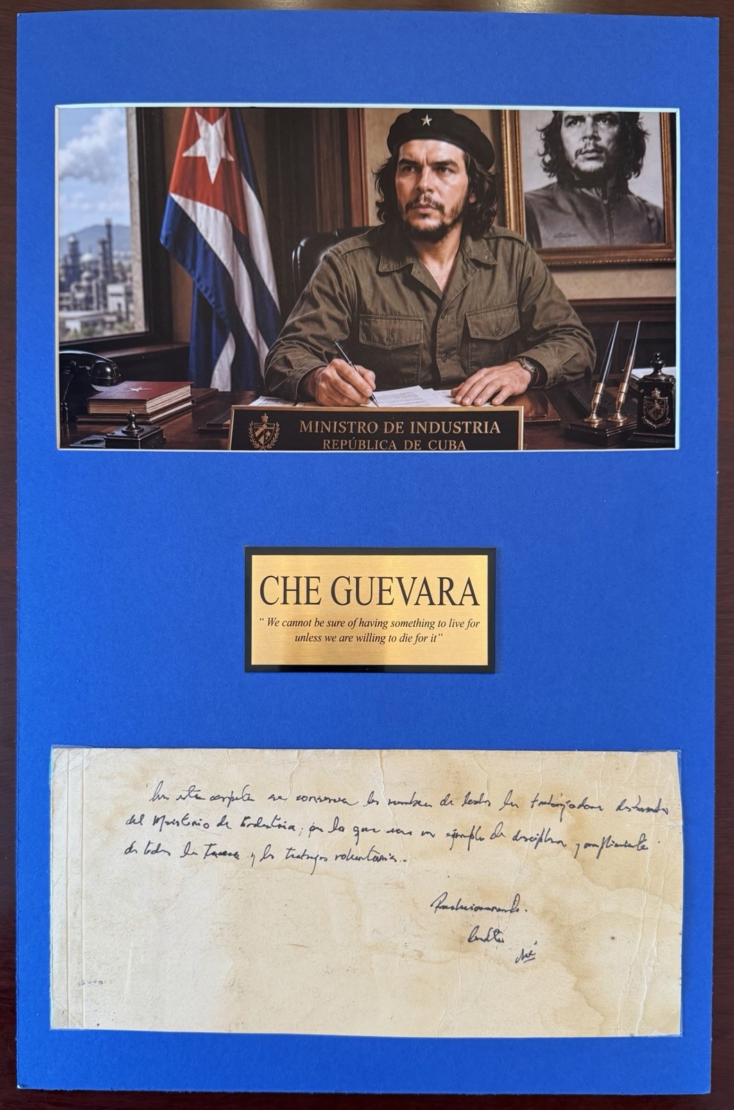 Authentic Ernesto “Che” Guevara Handwritten Paragraph & Autograph