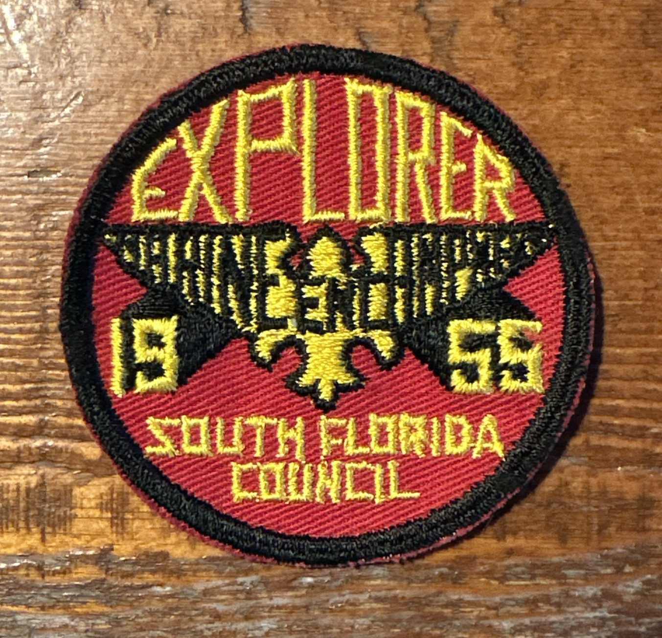 1955 Explorer Spring Camporee Patch South Florida Council EXPLORER BSA Excellent