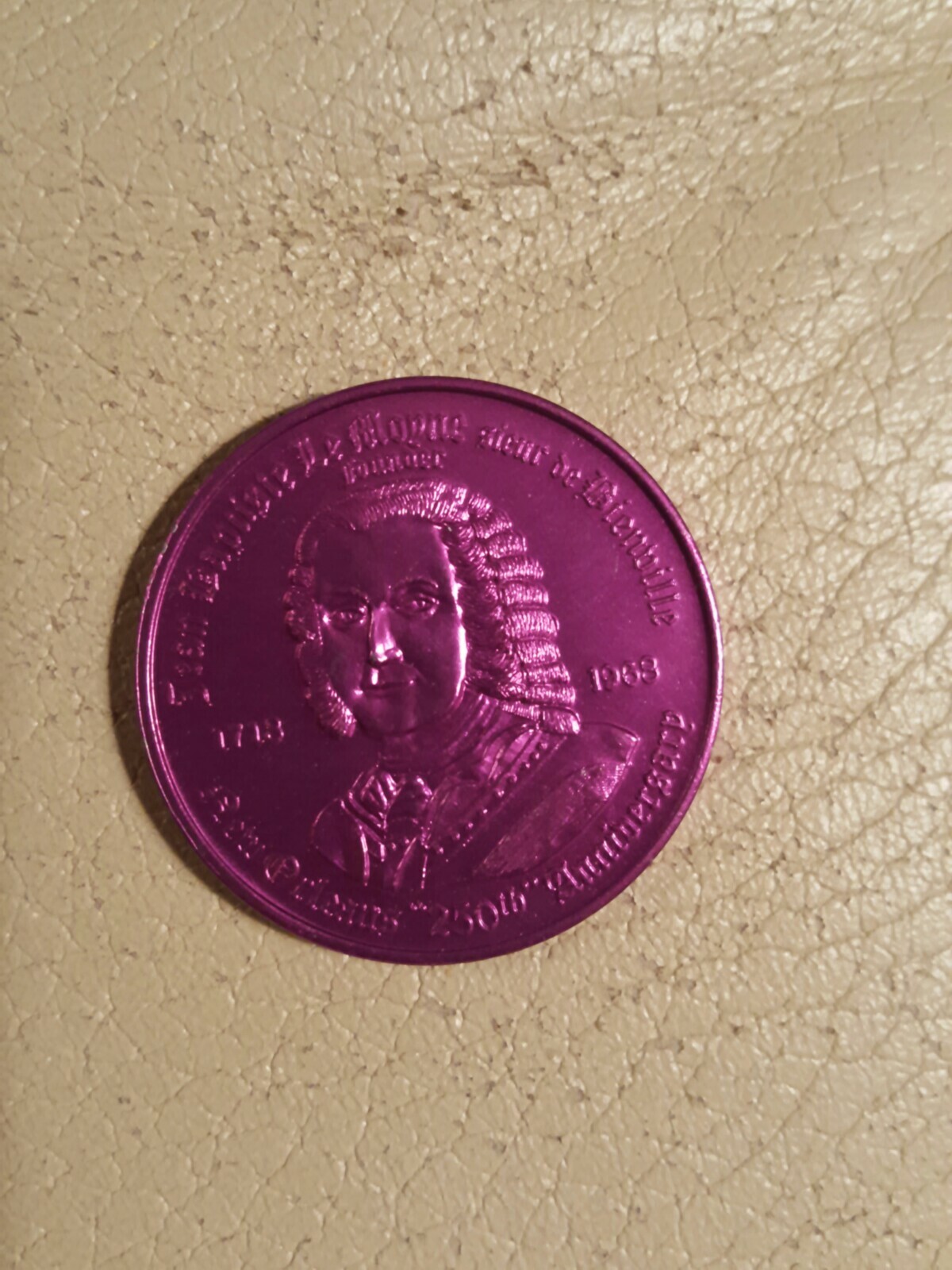 jean Baptiste le moyna bienville 1968 Mardi Gras Doubloon new orleans vintage