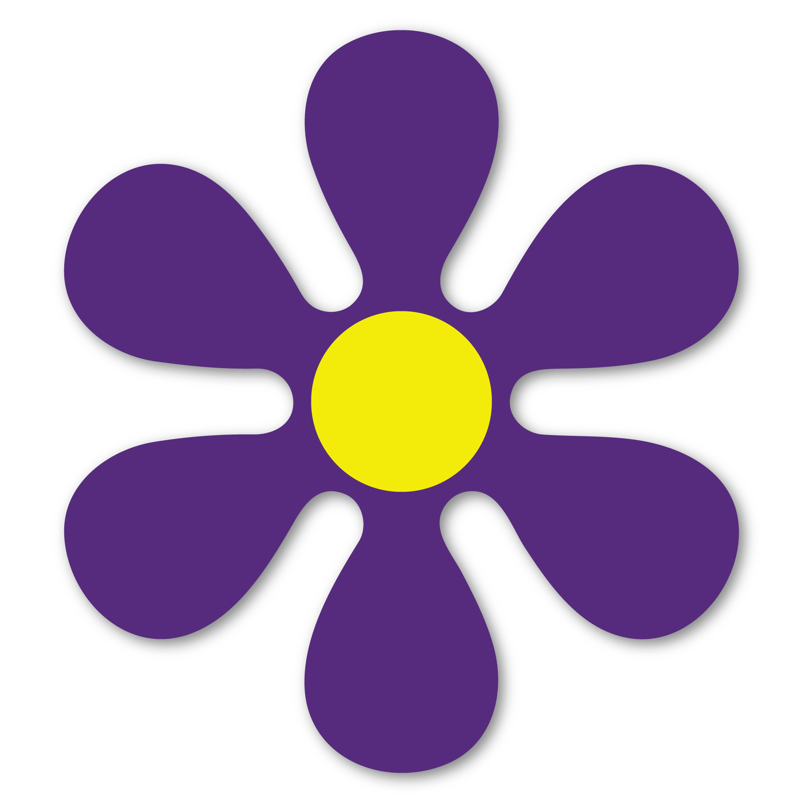 Purple and Yellow 70\'s Flower Magnet Purple and Yellow 70\'s Flower Magnet