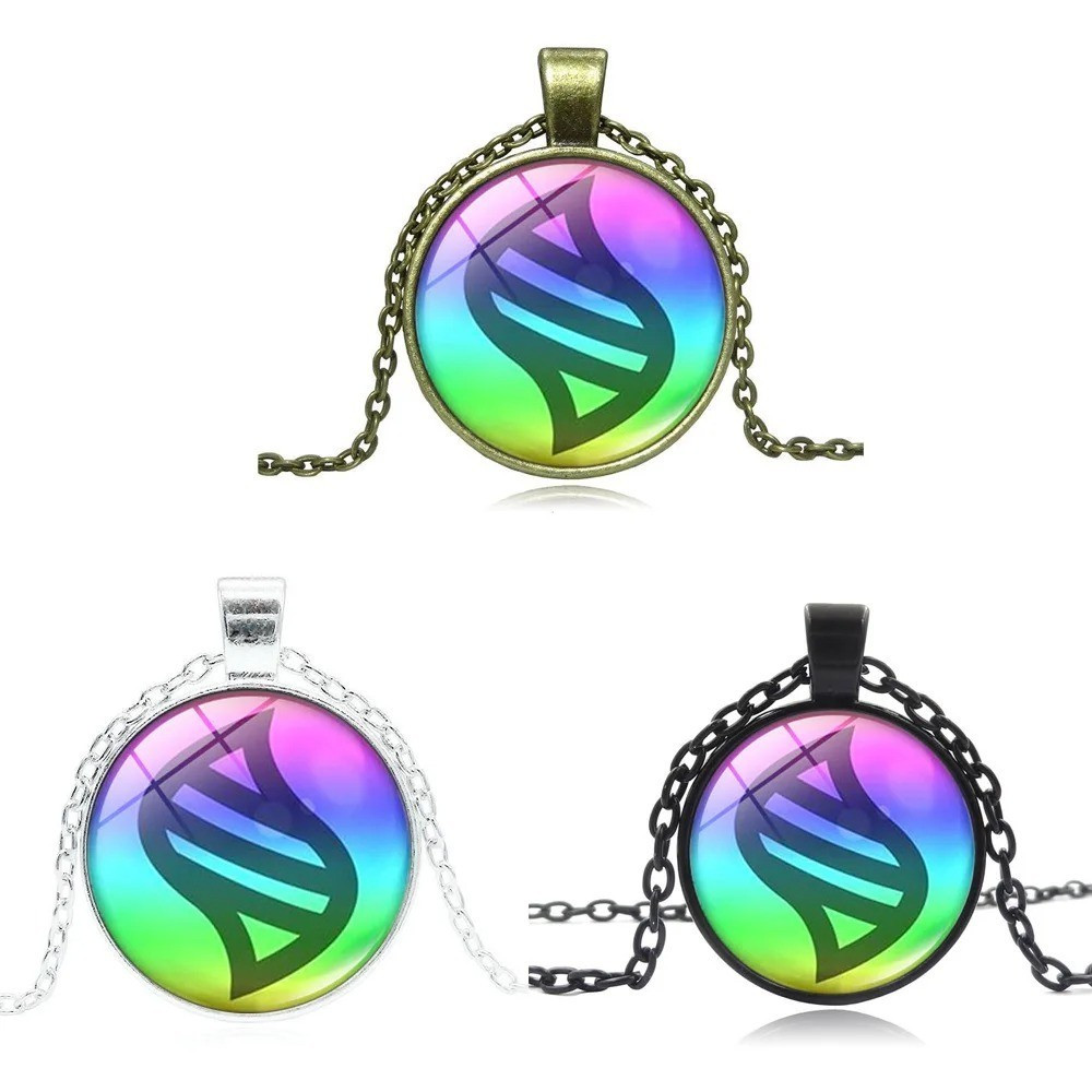 1 Pc Anime Style Mega Stone Glass Dome Cabochon Pendant Choker Necklace Gift